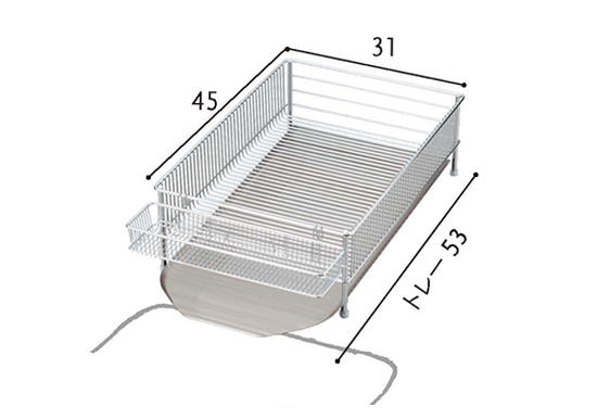 ラバーゼ水切りかごセット　大（よこ置き）