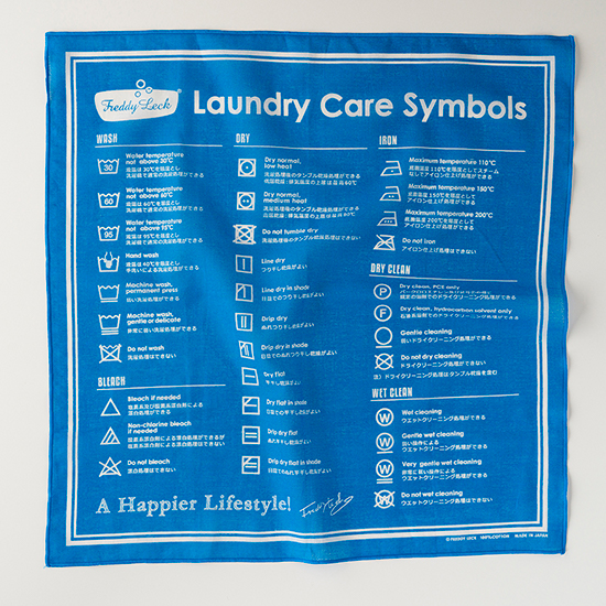 フレディレック　洗濯ケア表示バンダナ