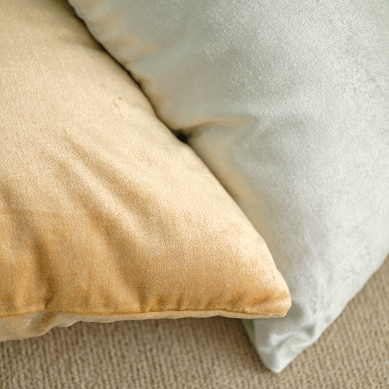 ボタニカル刺繍のクッション