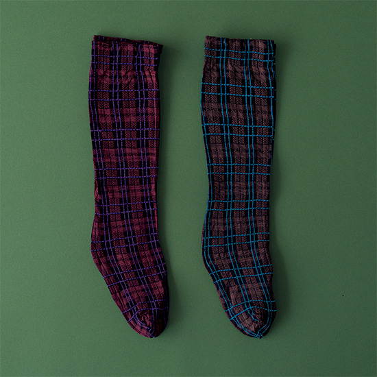 ハイソックス チェック