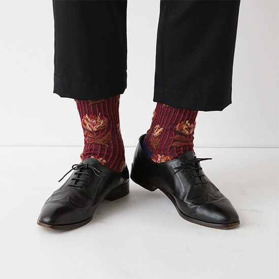 フラワー ソックス　レッド