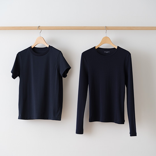 クルーネックTシャツ　半袖　ネイビー