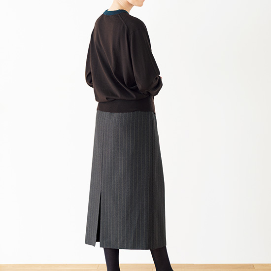 ストライプ ロングタイトスカート