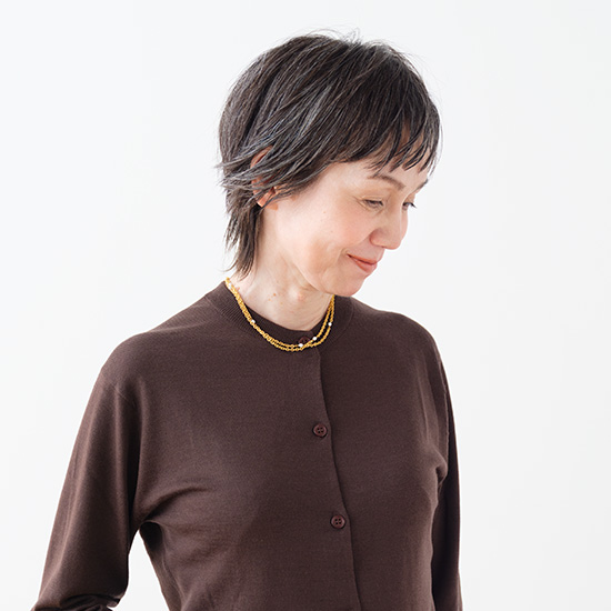 パールのネックレス　ゴールド