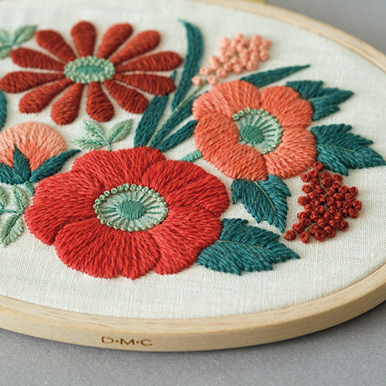 フラワーブーケの刺繍キット
