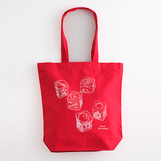 花森安治イラストトート　紅茶缶レッド
