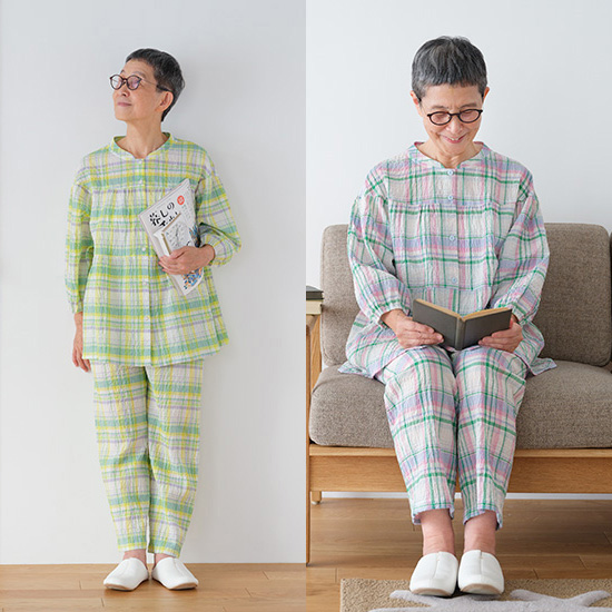 キッドブルー　チェックのパジャマ