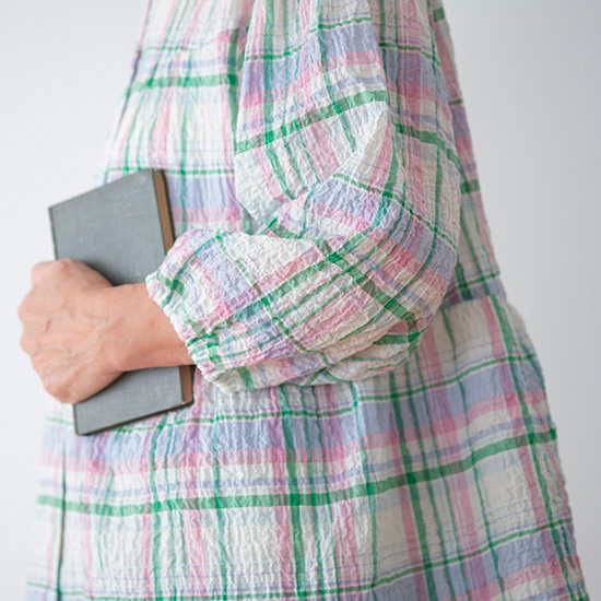 キッドブルー　チェックのパジャマ　ブルーャマ