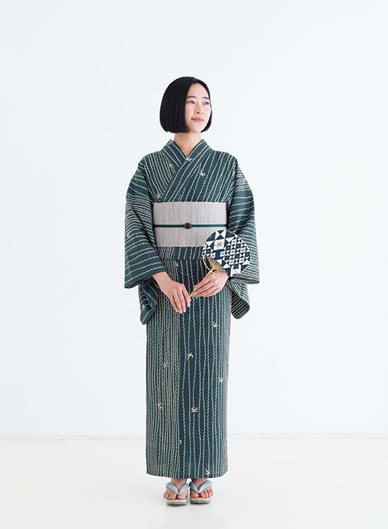 ゆかた 柳につばめ