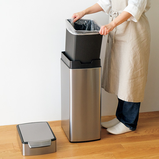 タッチ式ダストボックス　スリム縦型　40L